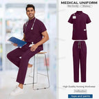 Unisex Medical Scrubs, Short Sleeved, Top and Pants Sets, Soft Uniforms