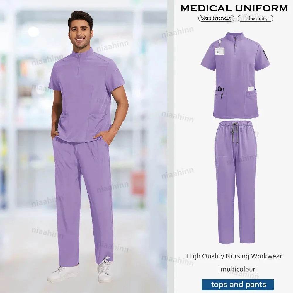 Unisex Medical Scrubs, Short Sleeved, Top and Pants Sets, Soft Uniforms