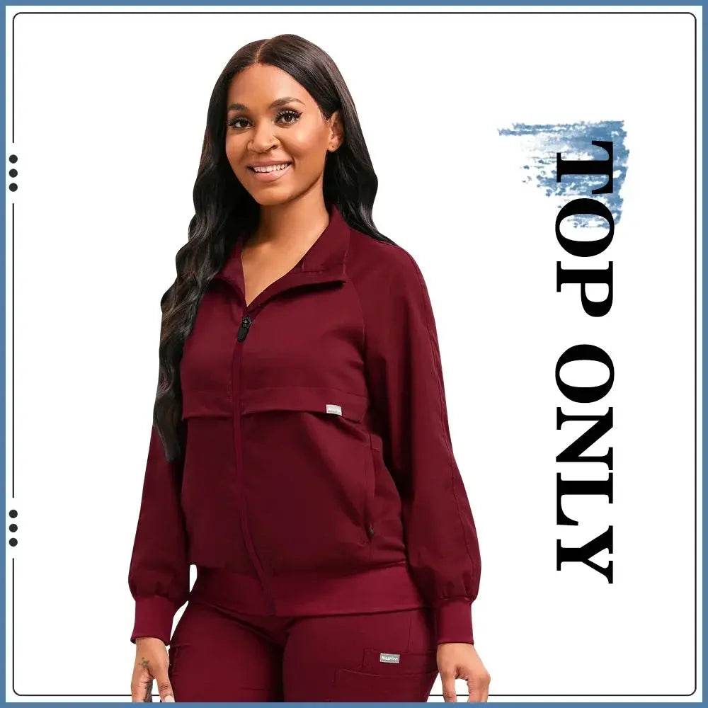 Unisex, Scrub Jacket for Healthcare Professionals, Nurse, Doctor Burgundy