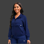 Unisex, Scrub Jacket for Healthcare Professionals, Nurse, Doctor Navy blue