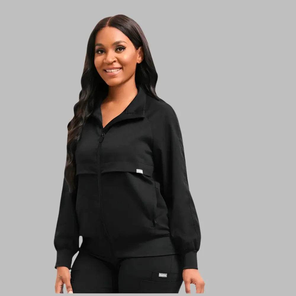 Unisex, Scrub Jacket for Healthcare Professionals, Nurse, Doctor Black