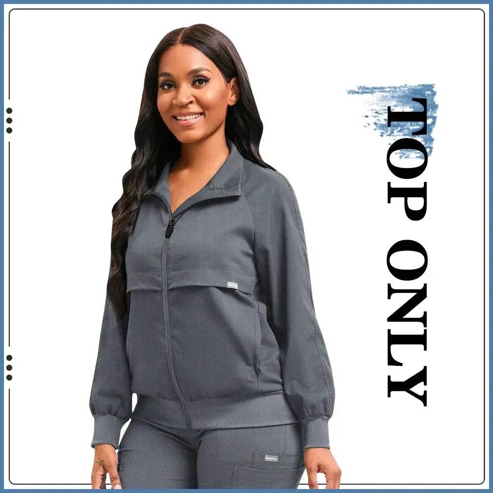 Unisex, Scrub Jacket for Healthcare Professionals, Nurse, Doctor Grey