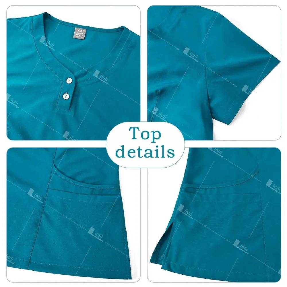 Short Sleeved, V-neck, Nurse Uniforms, Scrubs Set, Healthcare Uniforms