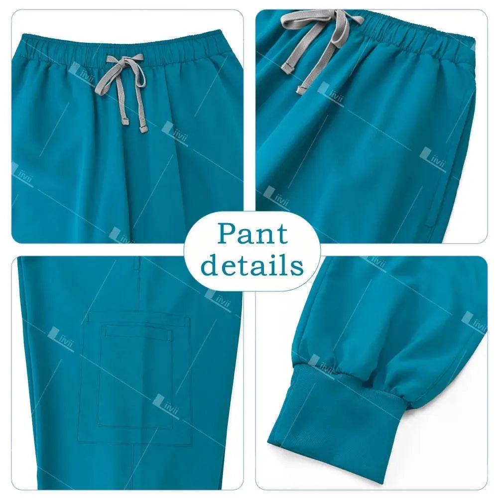 Short Sleeved, V-neck, Nurse Uniforms, Scrubs Set, Healthcare Uniforms