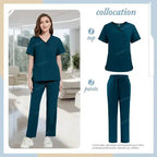Medical Scrubs Set - Comfortable Hospital Uniforms with Pockets for Ultimate Functionality 42169-Caribbean Blue