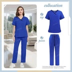 Medical Scrubs Set - Comfortable Hospital Uniforms with Pockets for Ultimate Functionality 42169-Royal Blue