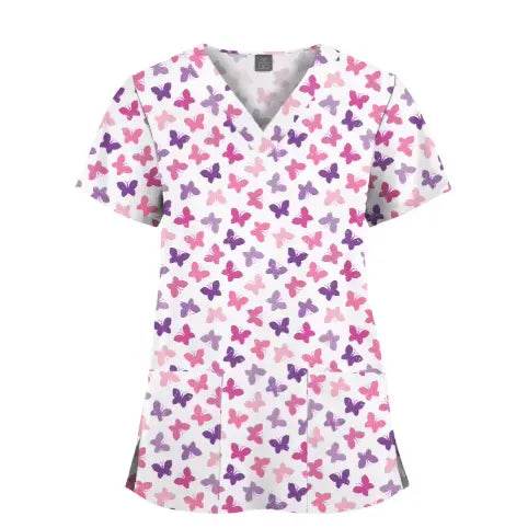 Women's Printed Scrubs - Stylish Scrub Tops for Nurses and Doctors 64001-27