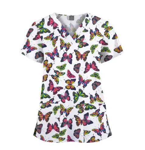 Women's Printed Scrubs - Stylish Scrub Tops for Nurses and Doctors 64001-25