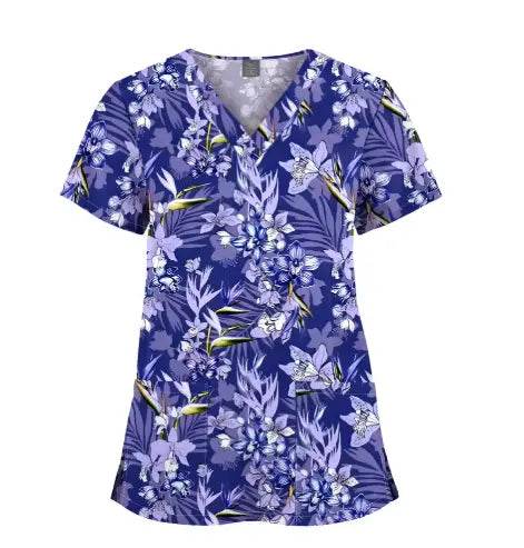 Women's Printed Scrubs - Stylish Scrub Tops for Nurses and Doctors 64001-33