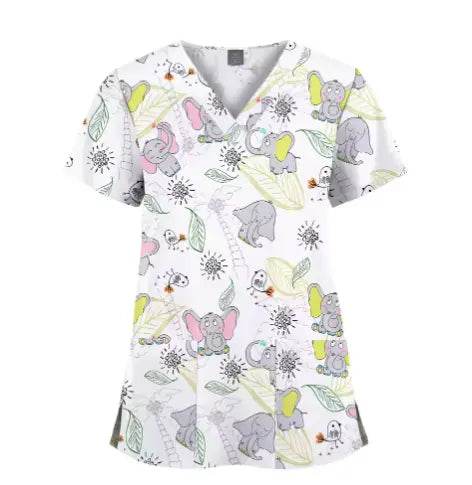 Women's Printed Scrubs - Stylish Scrub Tops for Nurses and Doctors 64001-22