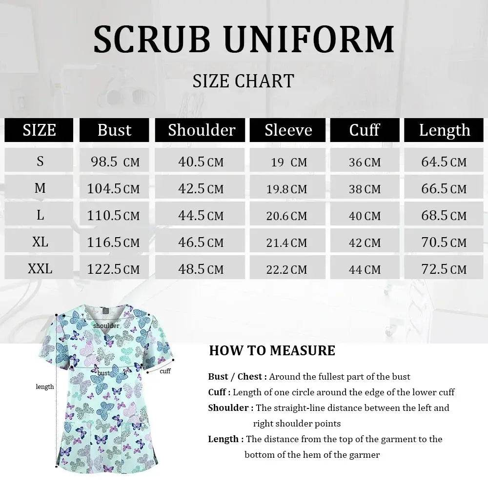 Women's Printed Scrubs - Stylish Scrub Tops and Shirts for Comfort and Durability