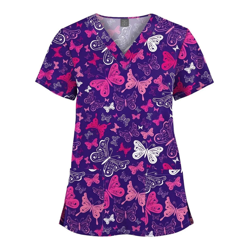 Women's Printed Scrubs - Stylish Scrub Tops and Shirts for Comfort and Durability