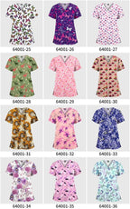 Women's Printed Scrubs - Stylish Scrub Tops and Shirts for Comfort and Durability