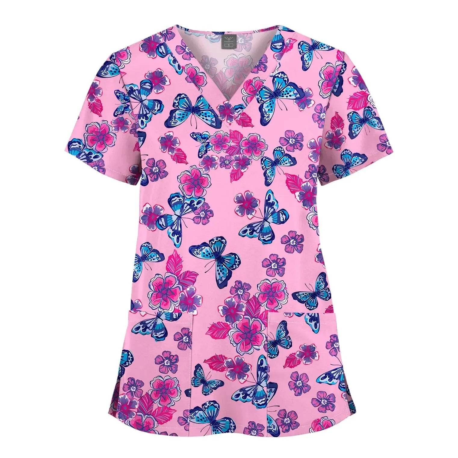 Women's Printed Scrubs - Stylish Scrub Tops and Shirts for Comfort and Durability 64001-40