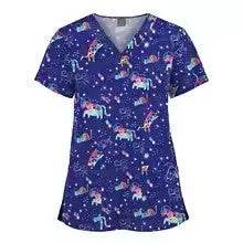 Women's Printed Scrubs - Stylish Scrub Tops and Shirts for Comfort and Durability 64001-38