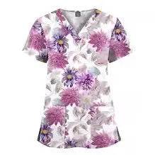 Women's Printed Scrubs - Stylish Scrub Tops and Shirts for Comfort and Durability 64001-34