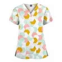 Women's Printed Scrubs - Stylish Scrub Tops and Shirts for Comfort and Durability 64001-17